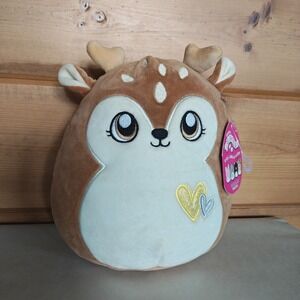 Squishmallow 8" Dawn Deer Heart Valentine's 2021 Plush HTF Small Eye Version NWT